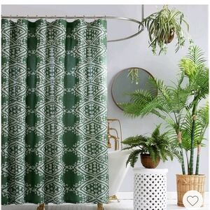 Jungalow aisha green print shower curtain